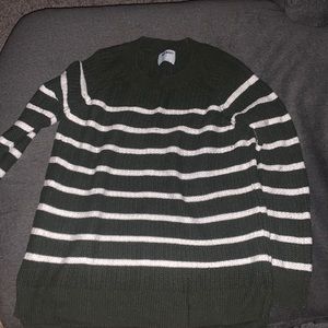 Old navy olive green striped sweater